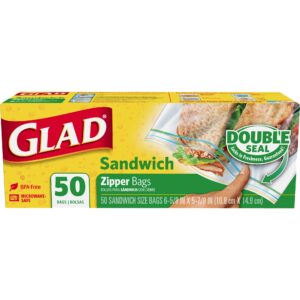 GLAD ZIPPER SANDWICH 12/50