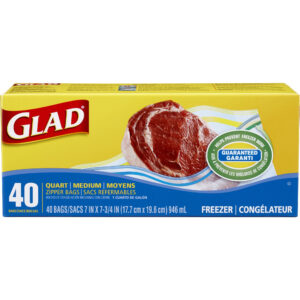 GLAD ZIPPER FREEZER QT 9/40
