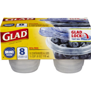 GLADWARE MINI ROUND 12/8 CT -4 OZ